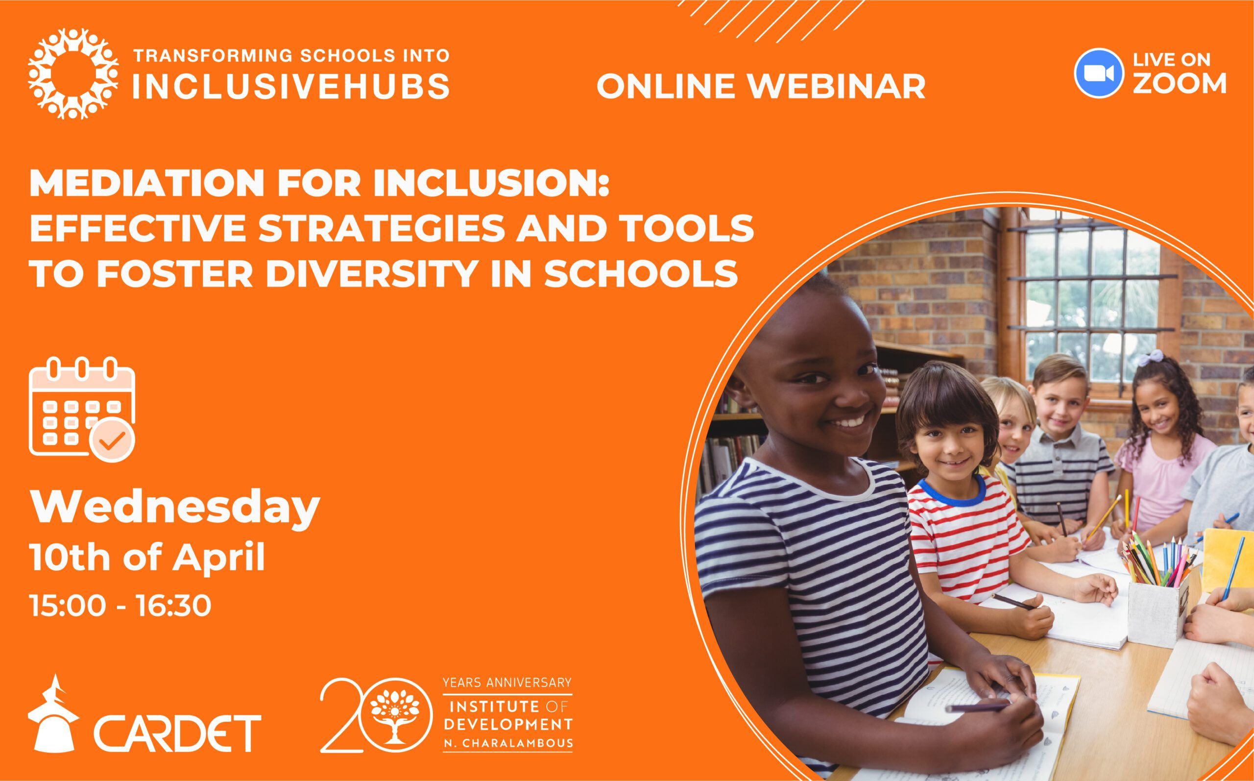 Webinar “Mediation for Inclusion: Effective Strategies and Tools to Foster Diversity in Schools”