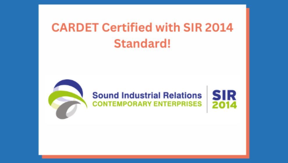 CARDET Certified with SIR 2014 Standard