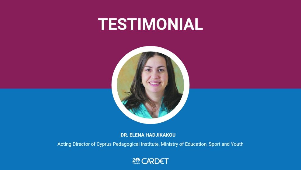 CARDET 20years testimonial key partners Elena Hadjikakou