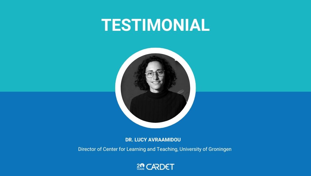 CARDET 20years testimonial from key partners Lucy Avraamidou