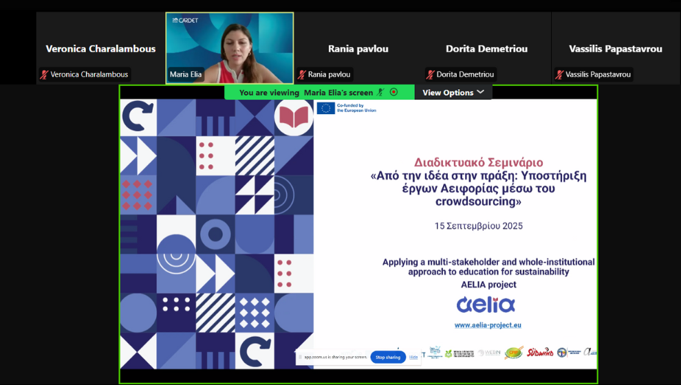 From Idea to Action: Citizens Explore Sustainability Through Crowdsourcing at AELIA Webinar