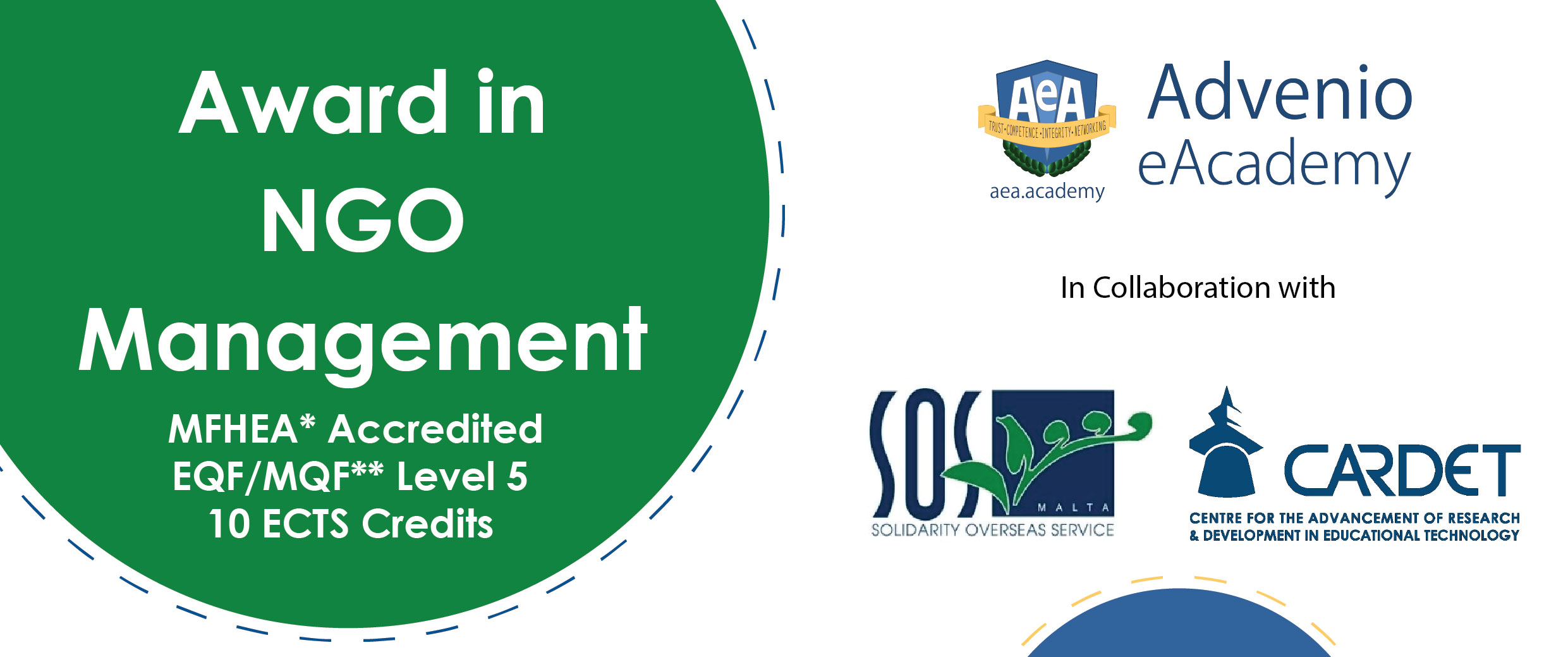 Offering full scholarships for the online accredited programme “Award in NGO Management”